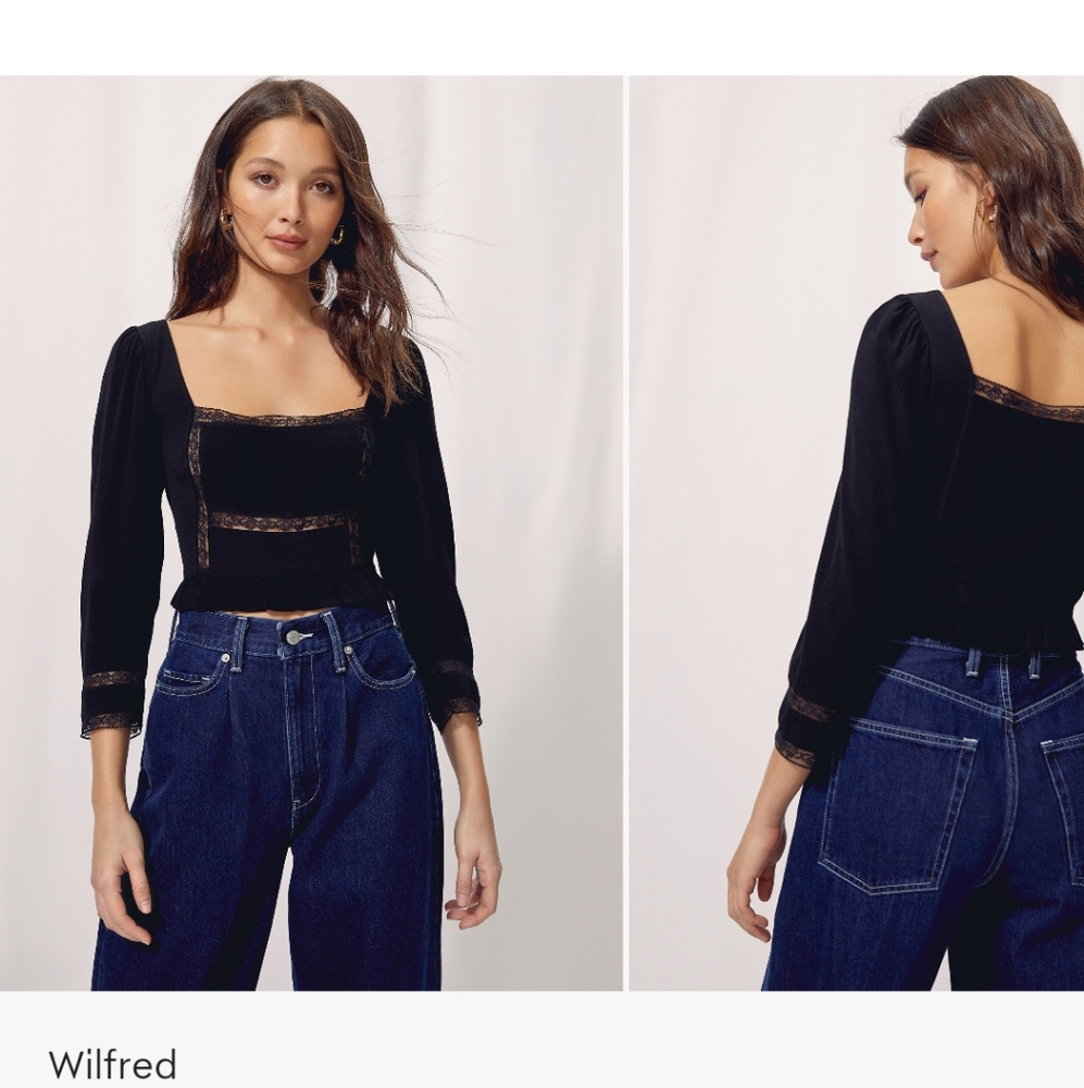 Aritzia Wilfred Troubadour Blouse black NWT